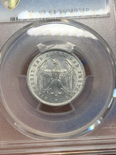 《竞宝斋》第239场-周日，周一 年终拍场 (全场包邮) PCGS MS64 德国1923年魏玛200马克铝币 细节清晰