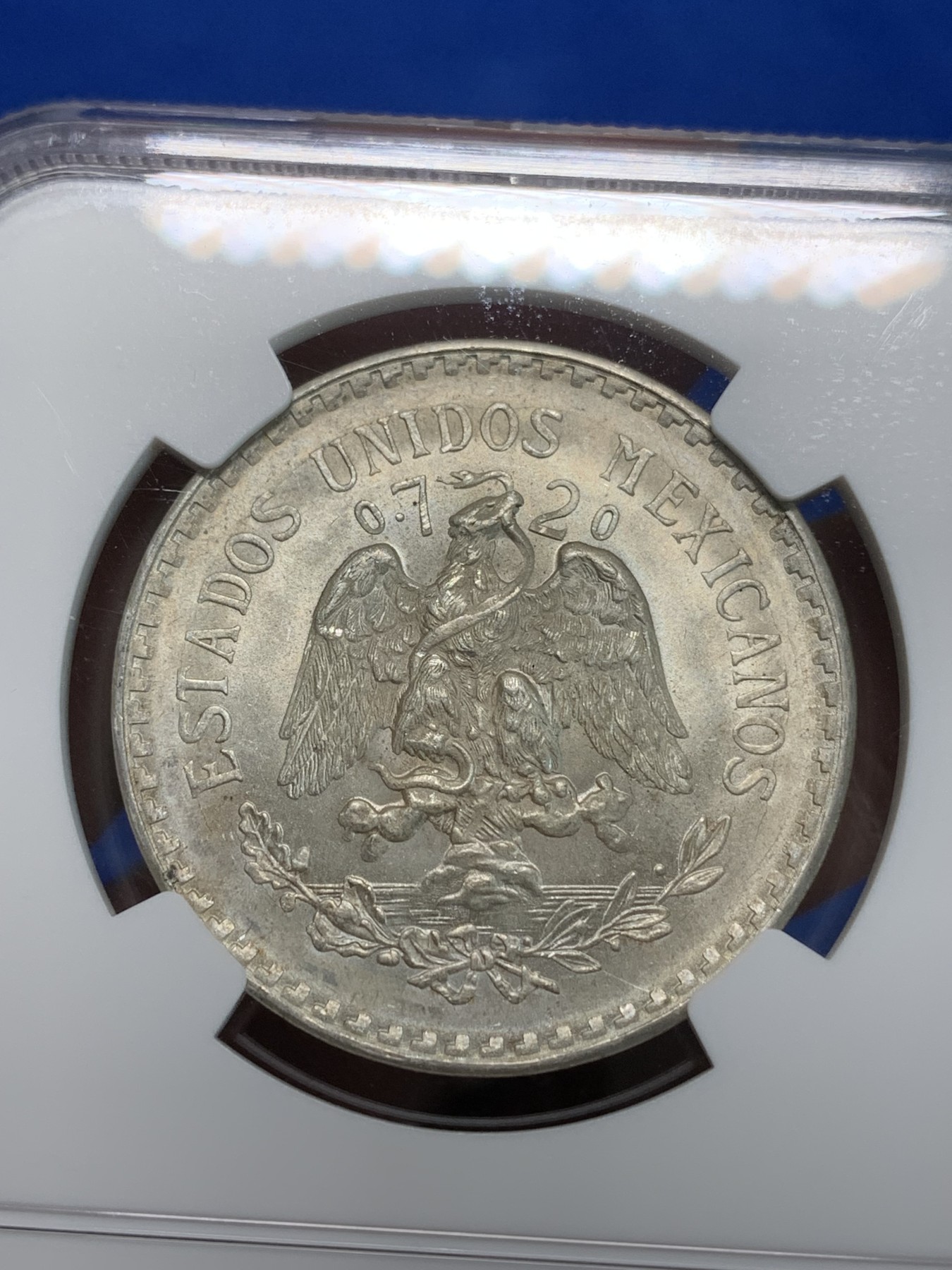 《竞宝斋》第240场-周日，周一 年终尾场 (全场包邮) NGC-MS65 墨西哥 1944年1比索银币 小鹰洋 高性价比 人手一个