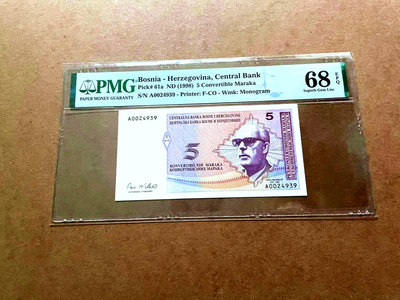 【Blue Auction】✨世界纸币精拍第429期——苍老师专场 PART2 波黑 1998年5马克 PMG68EPQ 超高分