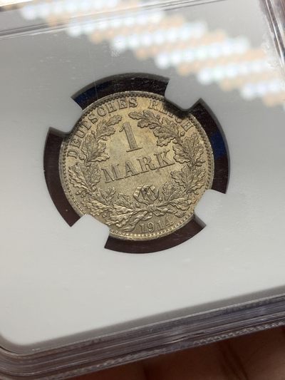 《竞宝斋》第239场-周日，周一 年终拍场 (全场包邮) NGC MS63 德国1914年1马克银币 状态不错 小而精的品种 喜欢的不要错过