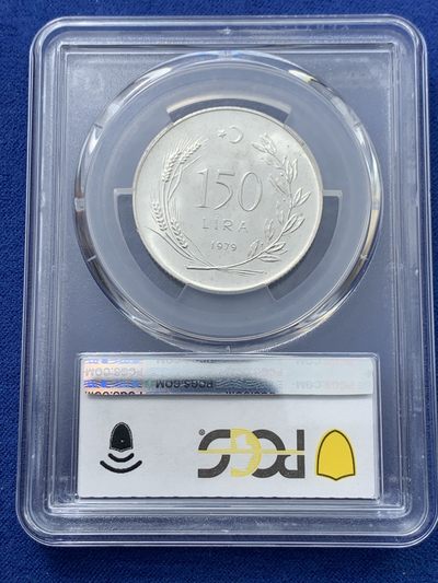 《竞宝斋》第239场-周日，周一 年终拍场 (全场包邮) PCGS金盾 MS65 土耳其1979年美女头像FAO纪念150里拉银币