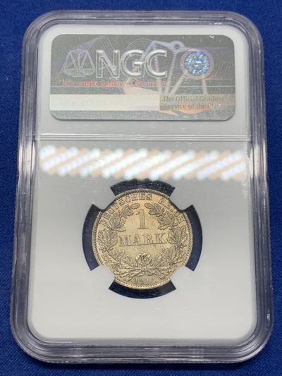 《竞宝斋》第239场-周日，周一 年终拍场 (全场包邮) NGC MS63 德国1914年1马克银币 状态不错 小而精的品种 喜欢的不要错过