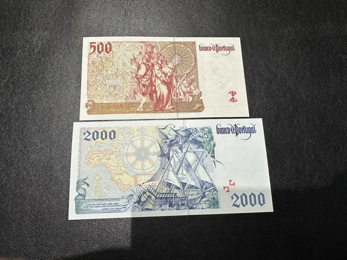 《外钞收藏家》第三百三十六期 葡萄牙大航海版 500、2000 两张一起 全新UNC