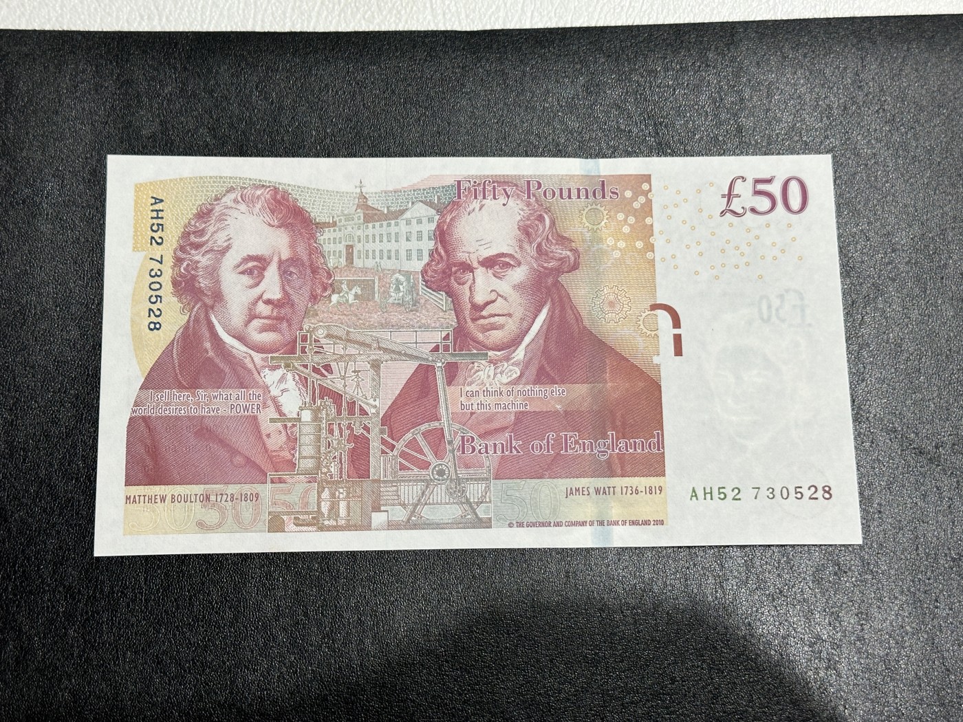 《外钞收藏家》第三百三十六期 2010年英国F序列50镑 全新UNC 尾8