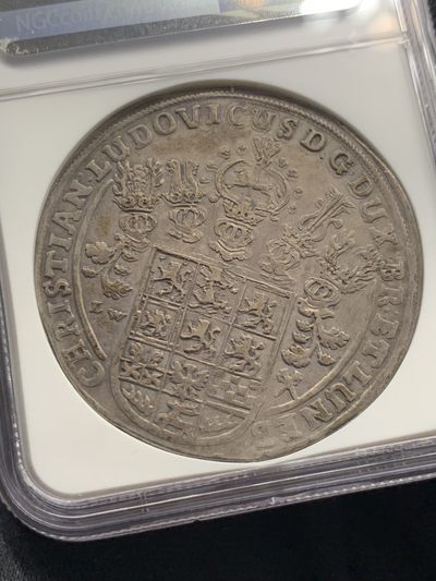 《竞宝斋》第239场-周日，周一 年终拍场 (全场包邮) NGC AU 德国 布伦瑞克 1663年 飞马泰勒 早期大马 胖嘟嘟的 马脸无磨损 全深打 底光也漂亮