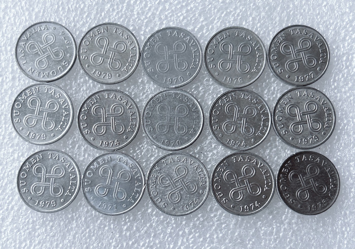 第一海外回流一元起拍收藏 散币专场 第62期 芬兰1芬尼铝币 15枚