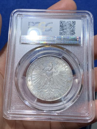 《竞宝斋》第239场-周日，周一 年终拍场 (全场包邮) PCGS-MS65 法兰克福王子议会1863年1泰勒，银光充沛，高分好品。
