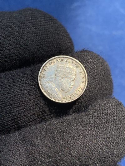 《竞宝斋》第239场-周日，周一 年终拍场 (全场包邮) 埃塞俄比亚1895年1格什银币 细节不错