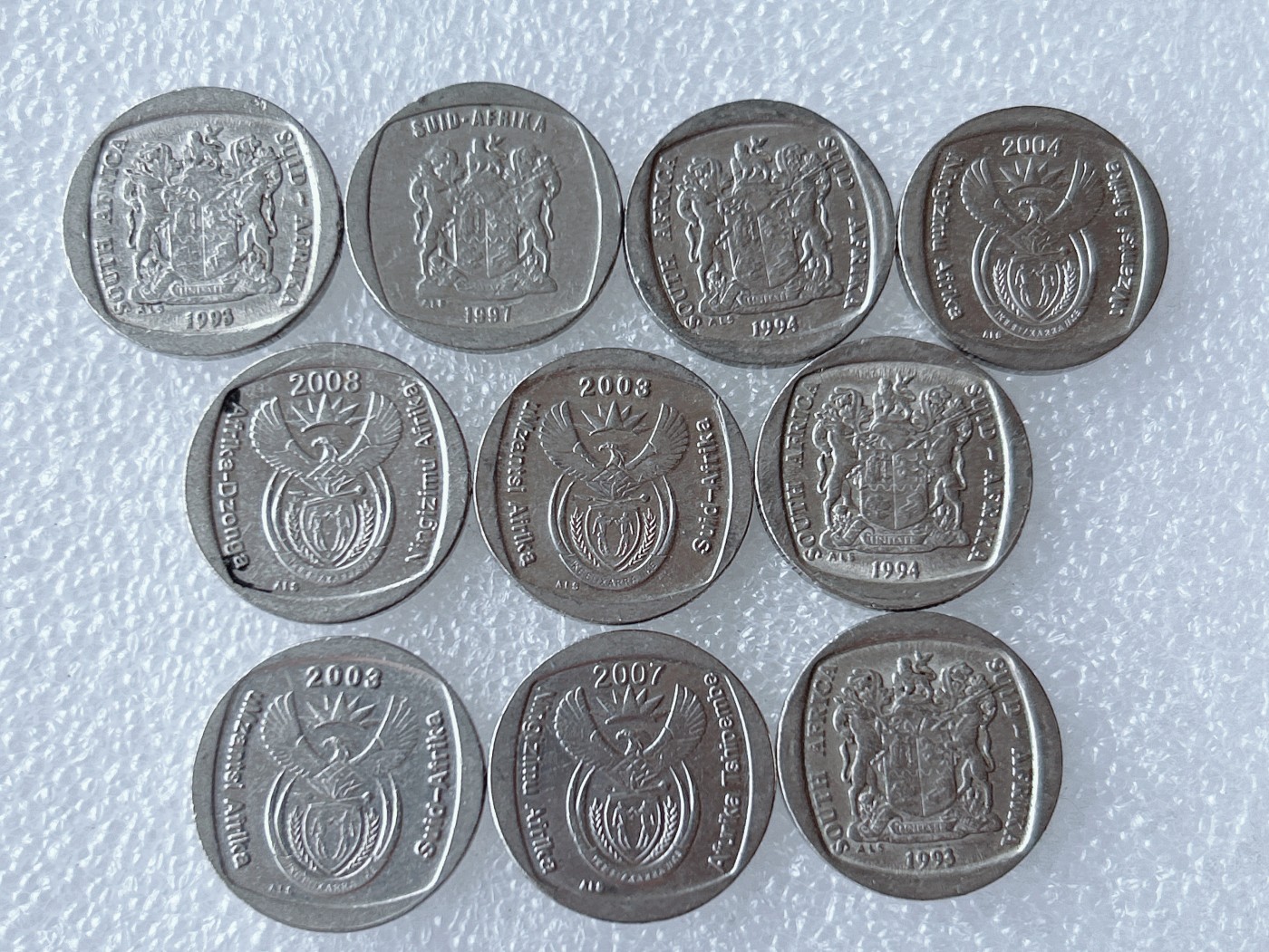 第一海外回流一元起拍收藏 散币专场 第62期 南非1兰特镍跳羚 两个版本 10枚