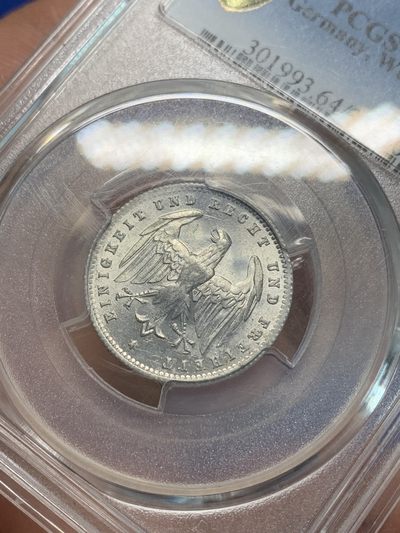 《竞宝斋》第239场-周日，周一 年终拍场 (全场包邮) PCGS MS64 德国1923年魏玛200马克铝币 细节清晰