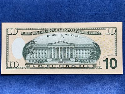 《竞宝斋》第239场-周日，周一 年终拍场 (全场包邮) UNC 全新 未流通 无软折 美国 2013年 新版10美元纸币 尾999豹子号