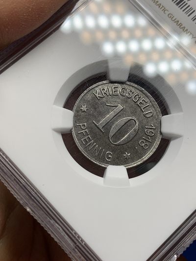 《竞宝斋》第239场-周日，周一 年终拍场 (全场包邮) NGC UNC 德国 德紧 1918 劳班芬克 10芬妮