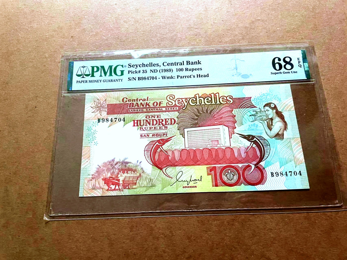 【Blue Auction】✨世界纸币精拍第429期——苍老师专场 PART2 塞舌尔 1989年100卢比 PMG68EPQ 超高分