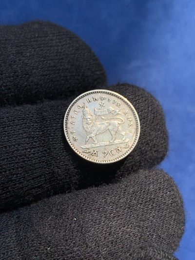 《竞宝斋》第239场-周日，周一 年终拍场 (全场包邮) 埃塞俄比亚1895年1格什银币 细节不错