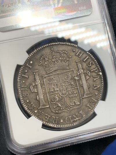 《竞宝斋》第239场-周日，周一 年终拍场 (全场包邮) NGC-XF45 墨西哥 1818年 费迪南七世 8里亚尔银币 深彩老包浆 吉祥年份 币面压力十足