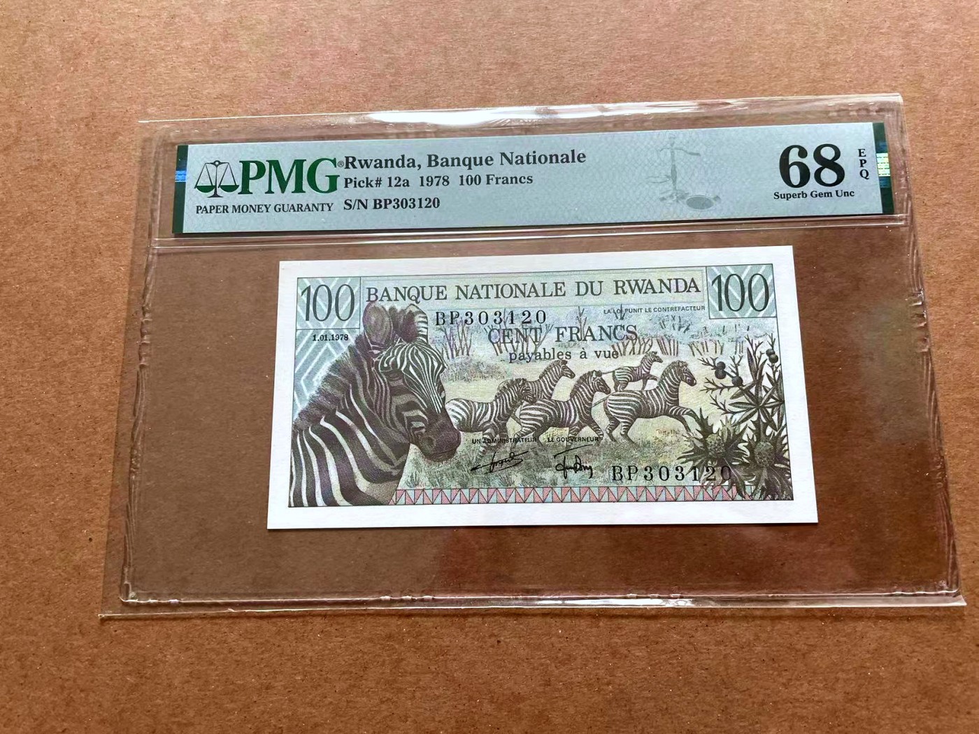 【Blue Auction】✨世界纸币精拍第428期——苍老师专场 PART1 【无47】卢旺达 1978年100法郎 PMG68EPQ 高分 小斑马
