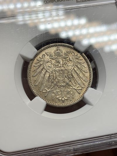 《竞宝斋》第239场-周日，周一 年终拍场 (全场包邮) NGC MS63 德国1914年1马克银币 状态不错 小而精的品种 喜欢的不要错过