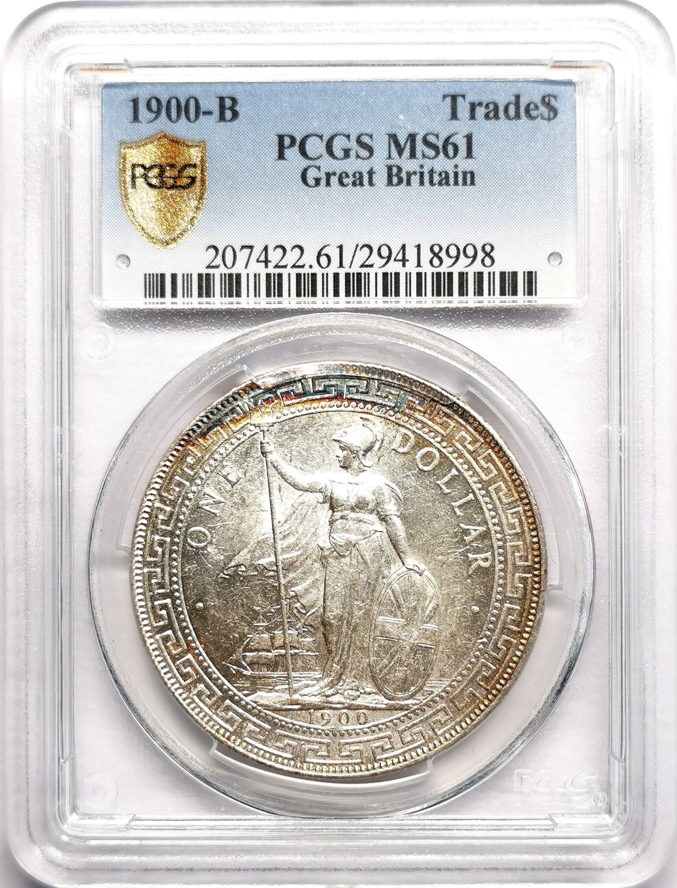 凡希社世界钱币微拍第二百六十期 1900B站洋港光壹元PCGS-MS61银光带彩！