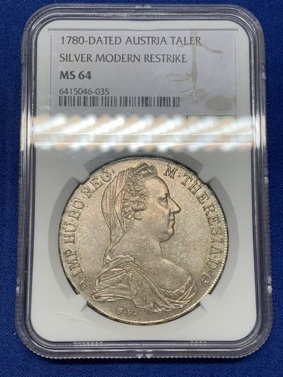 《竞宝斋》第239场-周日，周一 年终拍场 (全场包邮) NGC-MS64 1780年奥地利大奶妈1泰勒银币（后铸）