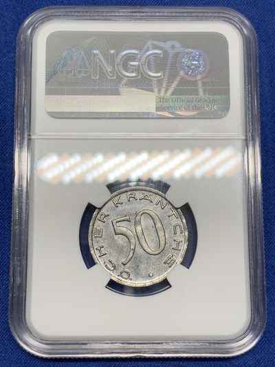 《竞宝斋》第239场-周日，周一 年终拍场 (全场包邮) NGC MS63 德国1920年亚琛鹰头50芬尼，紧急通胀币，名誉品种