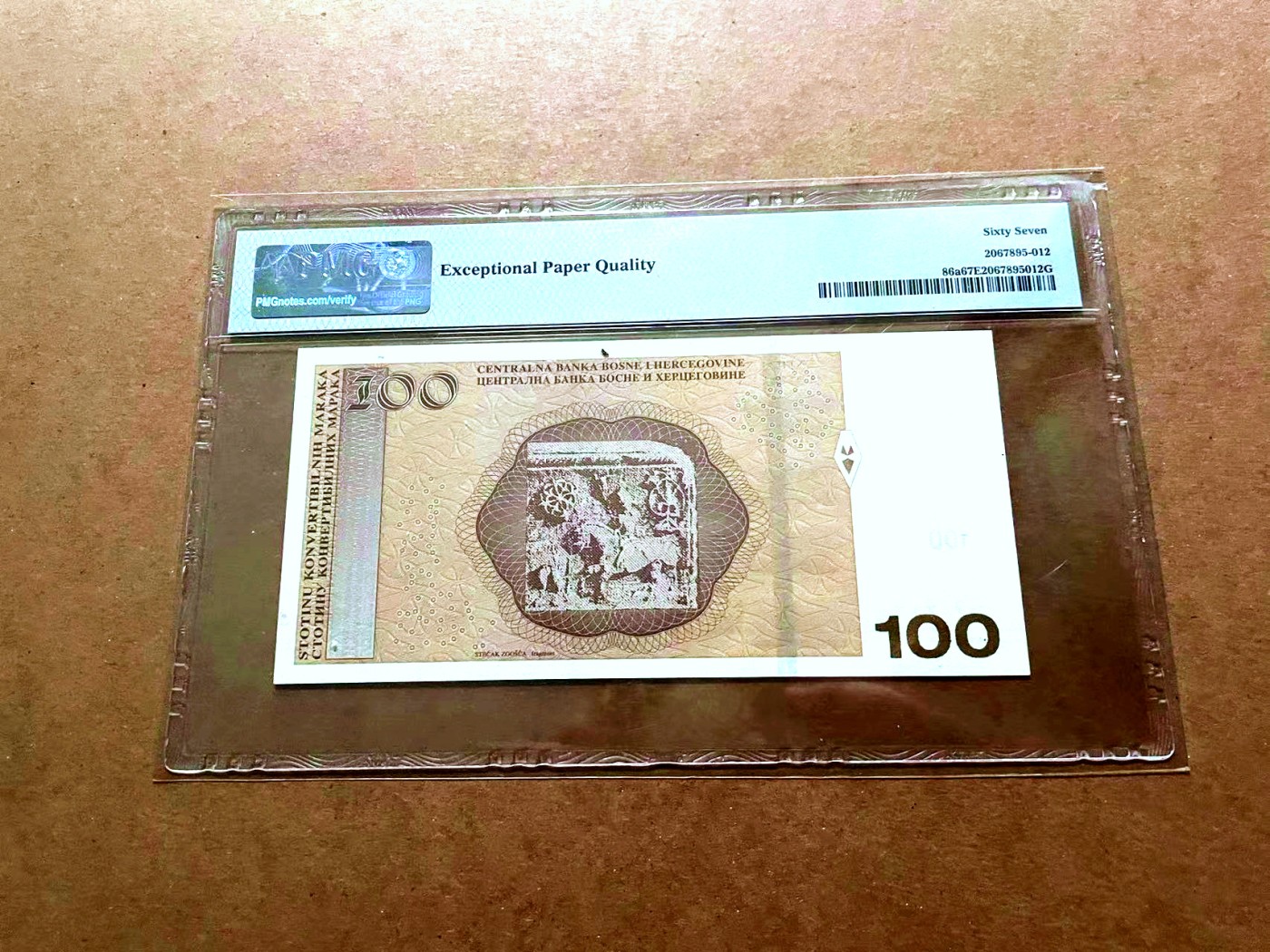 【Blue Auction】✨世界纸币精拍第429期——苍老师专场 PART2 【倒置号】波黑 2012年100马克 PMG67EPQ 