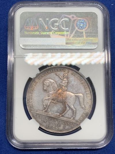 《竞宝斋》第239场-周日，周一 年终拍场 (全场包邮) NGC UNC 德国 1839年 巴伐利亚选帝侯 路德维希一世 2泰勒 大银币 37克的大规格少见品种 包浆底板都很好 性价比来了