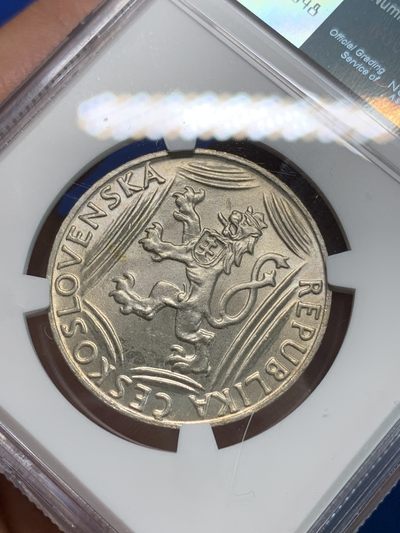 《竞宝斋》第239场-周日，周一 年终拍场 (全场包邮) NGC MS63 捷克斯洛伐克1948年独立30周年纪念100克朗银币