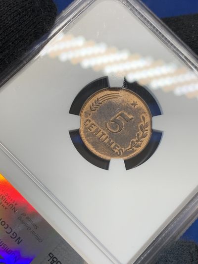 《竞宝斋》第239场-周日，周一 年终拍场 (全场包邮) NGC MS62BN 卢森堡1930年5分铜币，夏洛特女大公青年头像好品不常见配套好货！