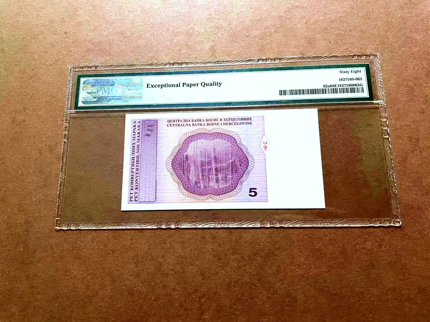 【Blue Auction】✨世界纸币精拍第429期——苍老师专场 PART2 【倒置号】波黑 1998年5马克 PMG68EPQ 超高分