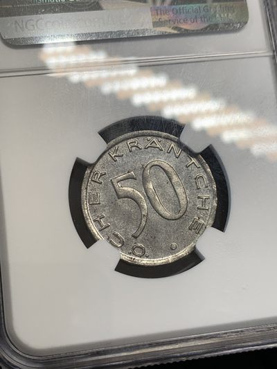 《竞宝斋》第239场-周日，周一 年终拍场 (全场包邮) NGC MS63 德国1920年亚琛鹰头50芬尼，紧急通胀币，名誉品种