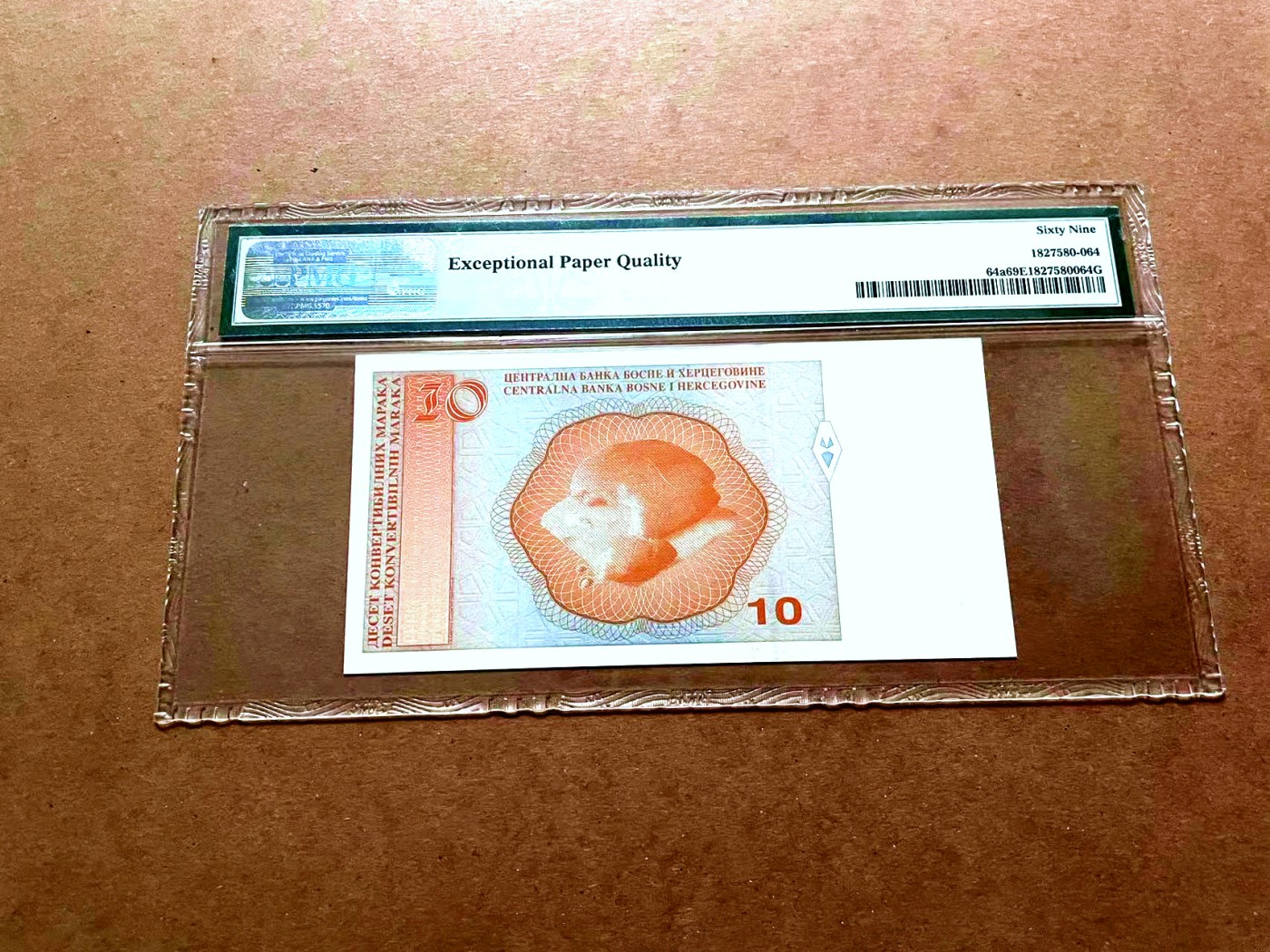 【Blue Auction】✨世界纸币精拍第429期——苍老师专场 PART2 波黑 1998年10马克 PMG69EPQ 近满分