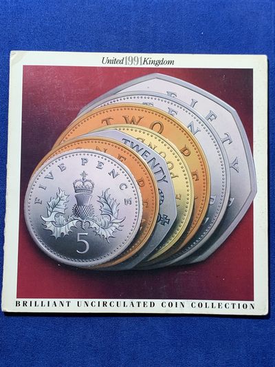 《竞宝斋》第239场-周日，周一 年终拍场 (全场包邮) 英国1991年硬币套装，共7枚