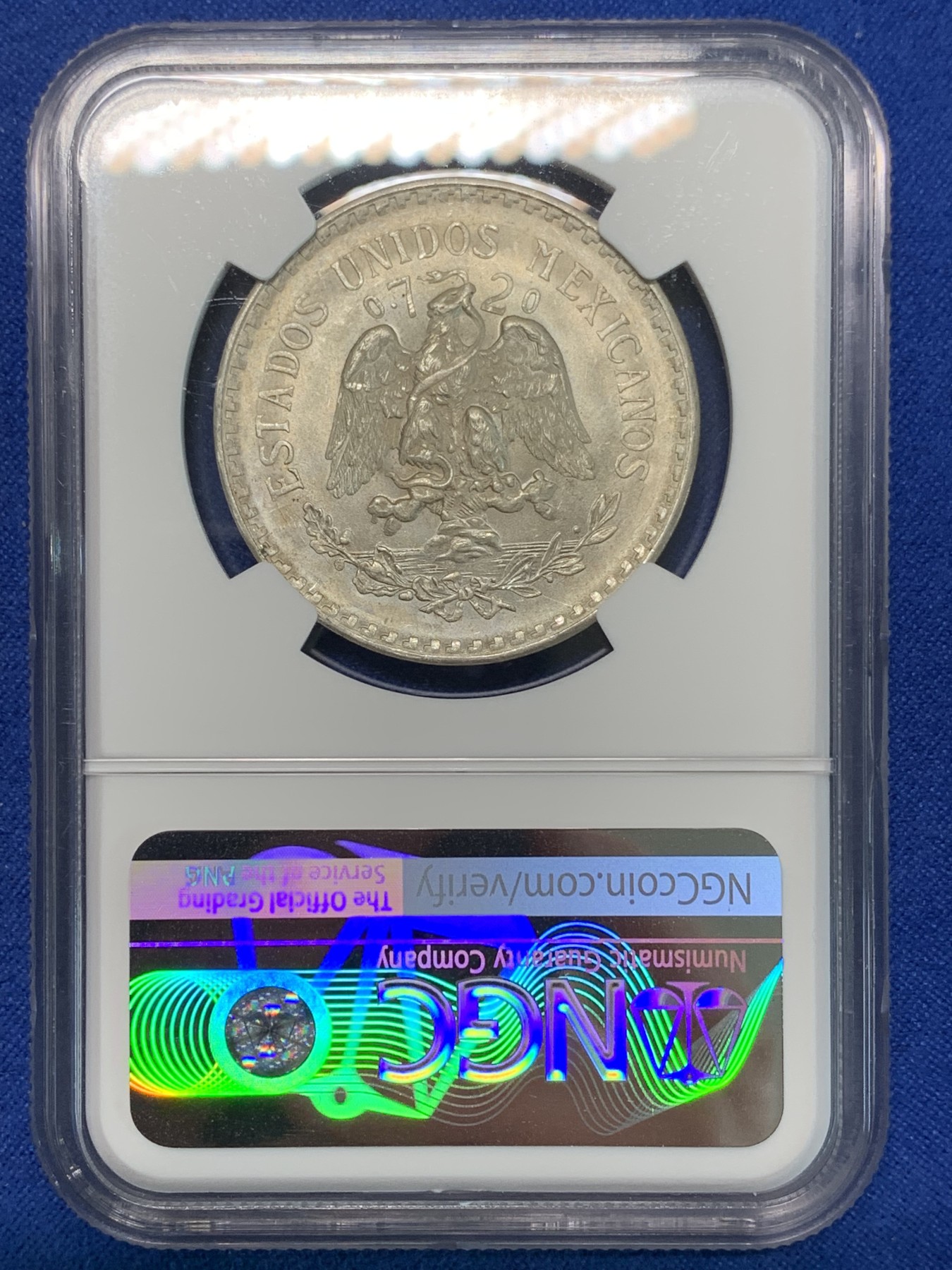 《竞宝斋》第240场-周日，周一 年终尾场 (全场包邮) NGC-MS65 墨西哥 1944年1比索银币 小鹰洋 高性价比 人手一个