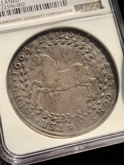 《竞宝斋》第239场-周日，周一 年终拍场 (全场包邮) NGC AU 德国 布伦瑞克 1663年 飞马泰勒 早期大马 胖嘟嘟的 马脸无磨损 全深打 底光也漂亮