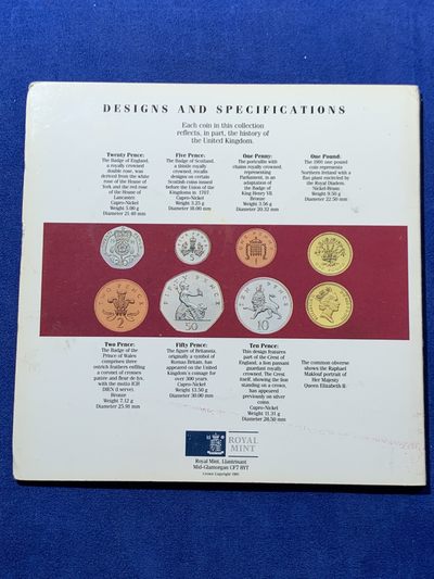 《竞宝斋》第239场-周日，周一 年终拍场 (全场包邮) 英国1991年硬币套装，共7枚