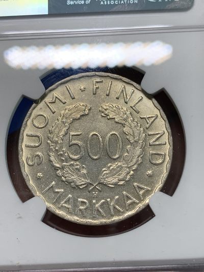 《竞宝斋》第239场-周日，周一 年终拍场 (全场包邮) NGC-MS62 芬兰1952年500马克银币，首枚奥运会纪念币