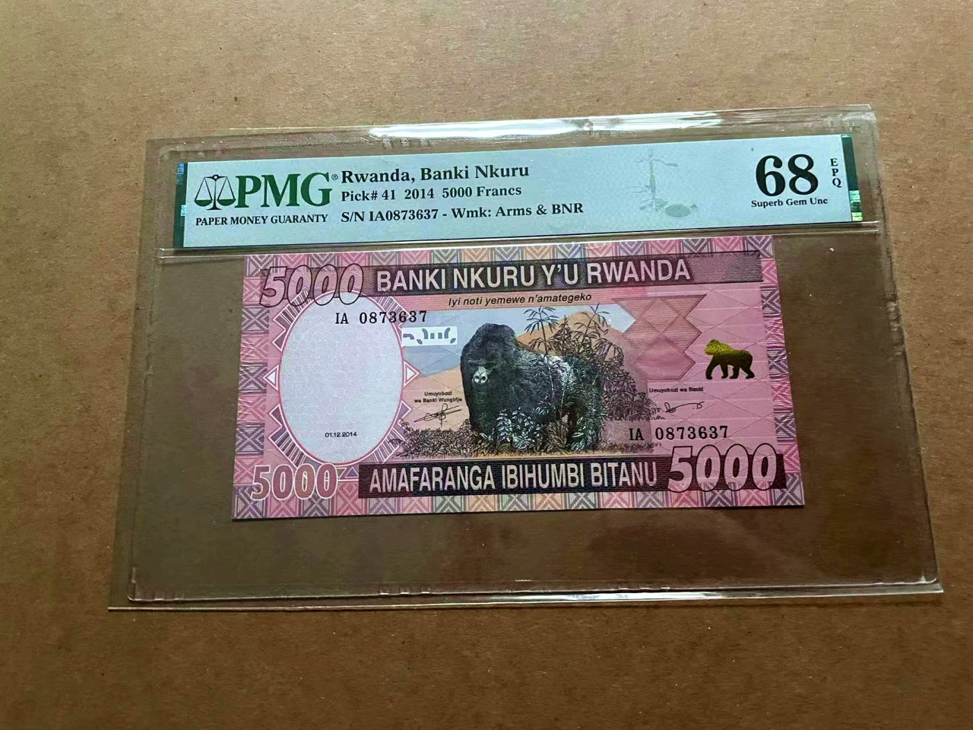 【Blue Auction】✨世界纸币精拍第429期——苍老师专场 PART2 卢旺达 2014年5000法郎 PMG68EPQ 超高分 