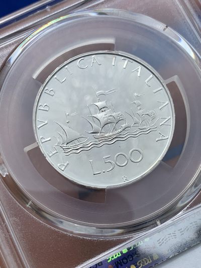 《竞宝斋》第239场-周日，周一 年终拍场 (全场包邮) PCGS-PR66DCAM 意大利 1985年 精制 帆船少女 500里拉银币 首年发行