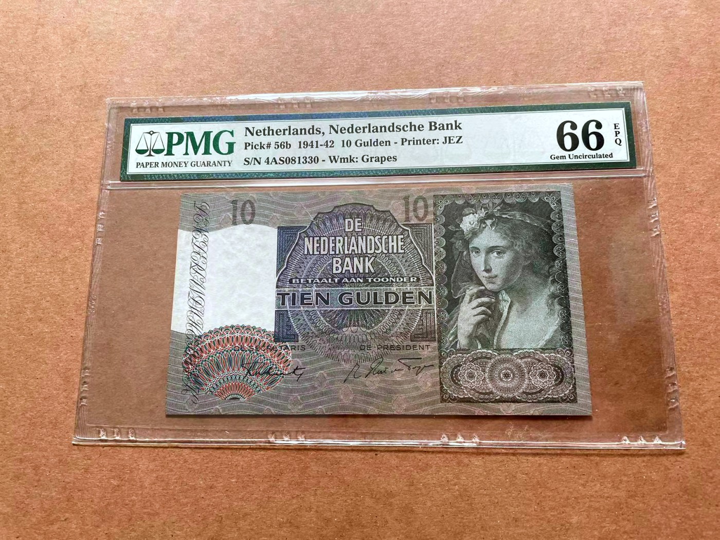 【Blue Auction】✨世界纸币精拍第428期——苍老师专场 PART1 荷兰 1941-42年10盾 PMG66EPQ 牧羊女