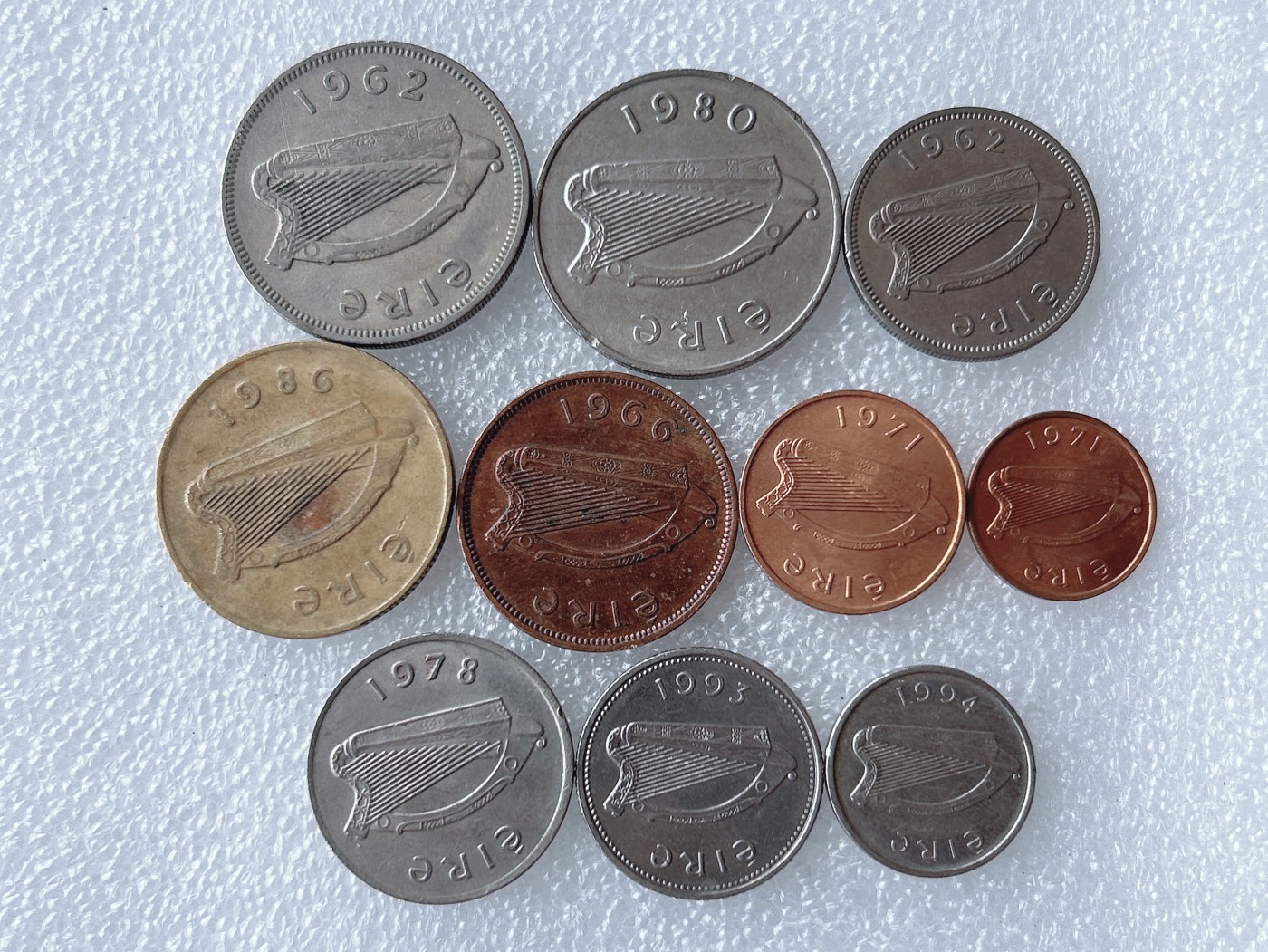 第一海外回流一元起拍收藏 散币专场 第62期 爱尔兰不同版硬币 10枚