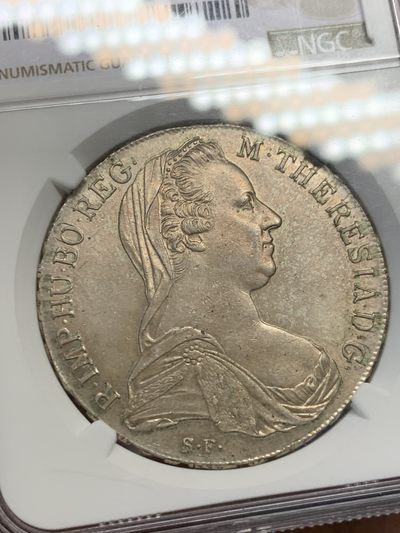 《竞宝斋》第239场-周日，周一 年终拍场 (全场包邮) NGC-MS64 1780年奥地利大奶妈1泰勒银币（后铸）