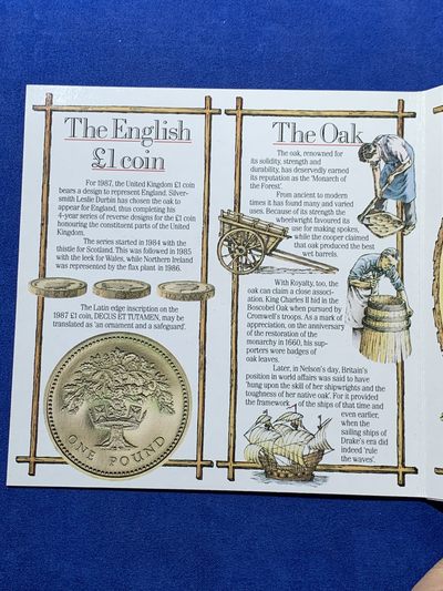 《竞宝斋》第239场-周日，周一 年终拍场 (全场包邮) 英国1987年硬币套装，共7枚