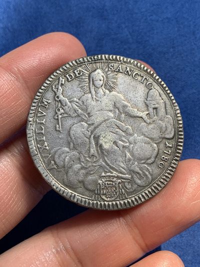 《竞宝斋》第239场-周日，周一 年终拍场 (全场包邮) 意大利教皇国1780年教皇庇护六世scudo大银 细节见图