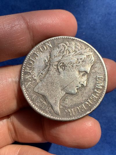 《竞宝斋》第239场-周日，周一 年终拍场 (全场包邮) 法国1808年拿破仑5法郎银币 少见年份 细节见图