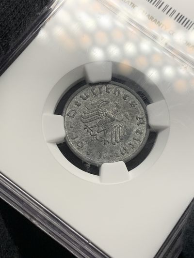 《竞宝斋》第239场-周日，周一 年终拍场 (全场包邮) NGC MS62 1948年德国占领期间10芬尼锌币，俗称“拔毛鹰”，少见品种