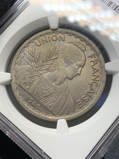 《竞宝斋》第239场-周日，周一 年终拍场 (全场包邮) NGC MS63 法属印支1946年大镍币 安全边 高分稀少品种