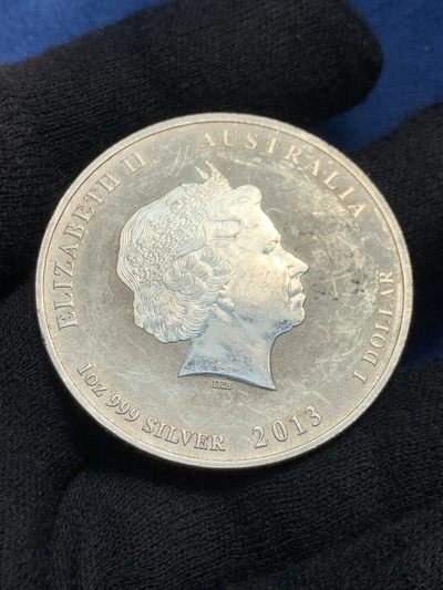 《竞宝斋》第239场-周日，周一 年终拍场 (全场包邮) 澳大利亚 2013年 蛇年银币 1盎司999银