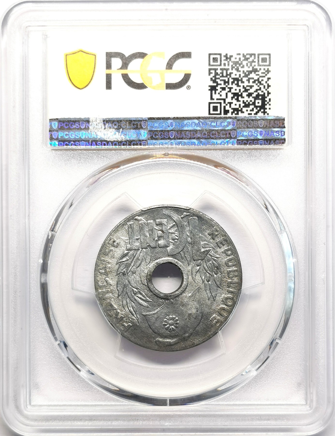凡希社世界钱币微拍第二百六十期 1941法属印度支那1分锌币PCGS-MS64 维希政府发行，KM#24.3自由帽11瓣玫瑰，P最高分！