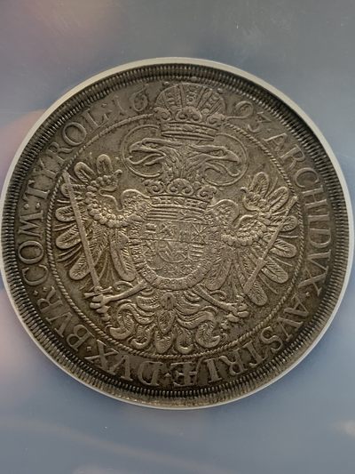 《竞宝斋》第239场-周日，周一 年终拍场 (全场包邮) NGC-AU53 奥地利1693神罗利奥波德维也纳厂泰勒 原味低评