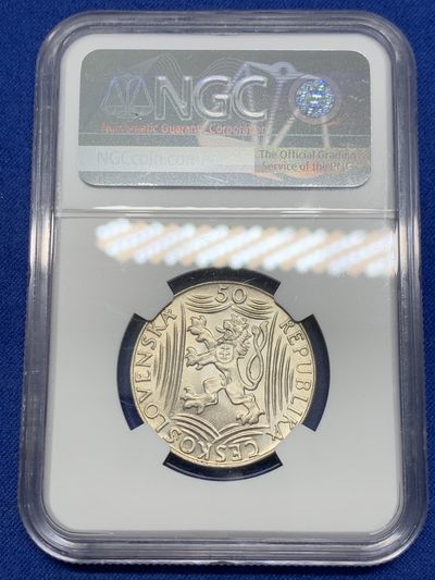 《竞宝斋》第239场-周日，周一 年终拍场 (全场包邮) NGC-MS64 捷克斯洛伐克 1949年 斯大林诞辰纪念50克朗银币